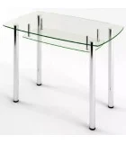 Glass dining table D-07-3 with tempered glass and chrome legs order